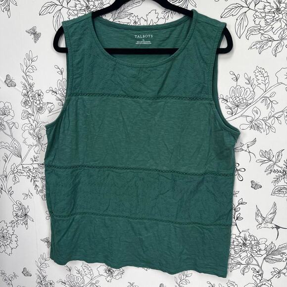 Talbots green 100 cotton tank top - Picture 1 of 5